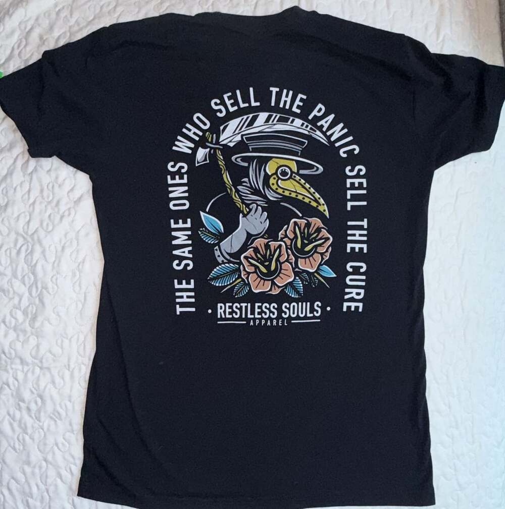 Restless Souls Apparel Plague Doctor Graphic T-Shirt Black Medium